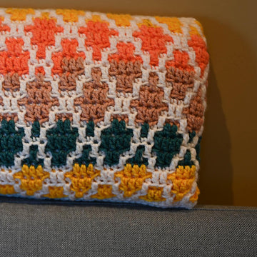 Mosaic Crochet Pillow Cover