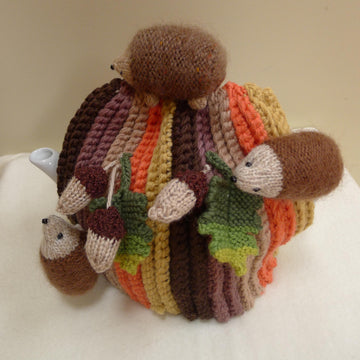 Hedgehogs and Acorns Tea Cosy