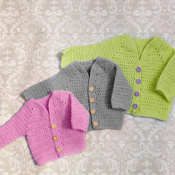 V-Neck Raglan Crochet Cardigan Pattern UK Terms#447