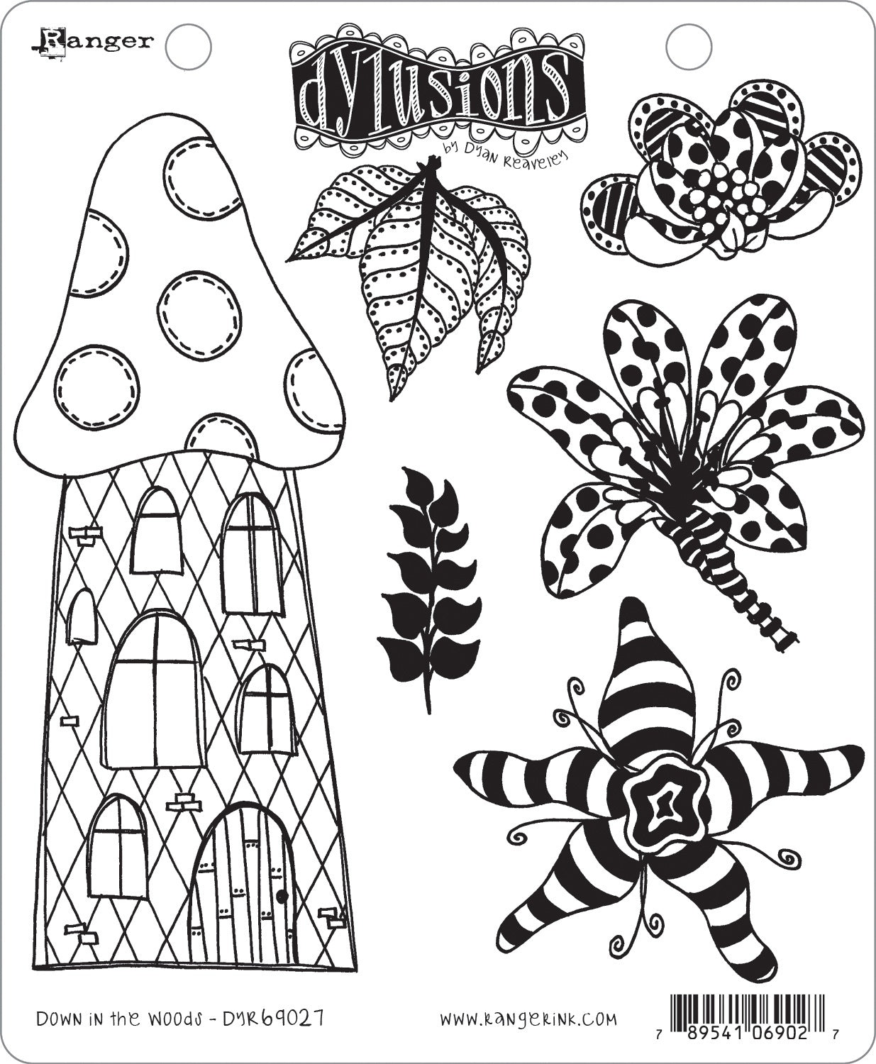 Ranger Dyan Reaveley's Dylusions Cling Stamp Collections 8.5"X7" - Down In The Woods