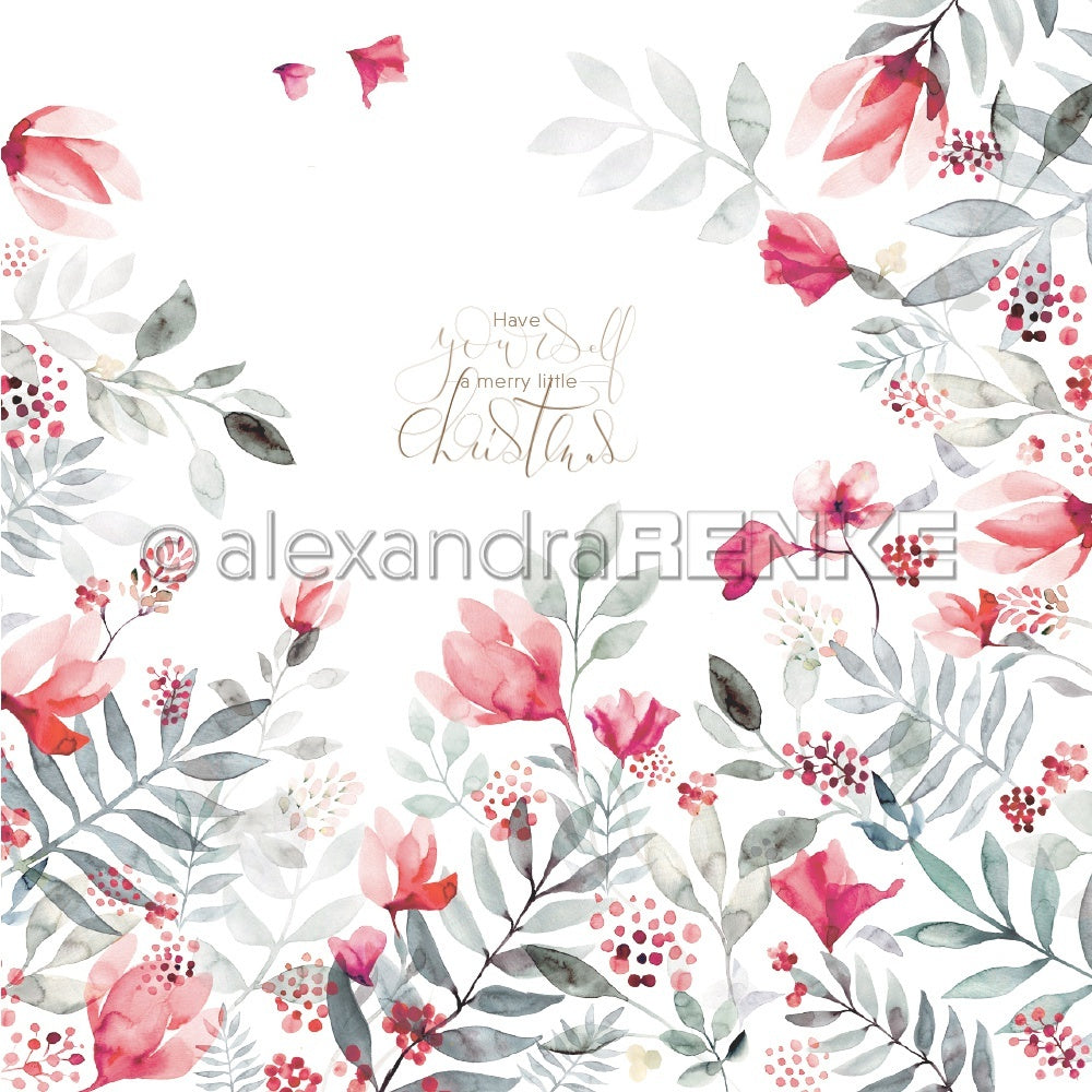 Alexandra Renke Christmas Floral Design Paper 12"X12" 25/Pkg - International Rowanberry