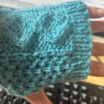 Cable and Lace Wrist Warmers