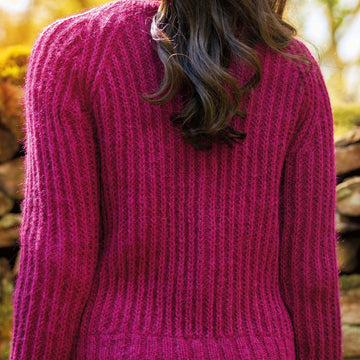 Rhea Ribbed Cardigan in Fable Brushed Aran - Downloadable PDF