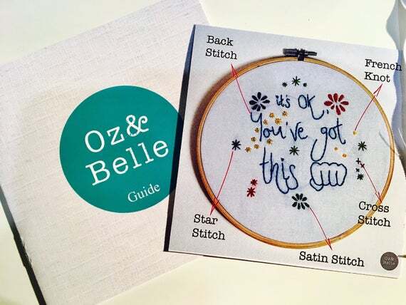 Oz And Belle You've Got This Printed Embroidery Kit
