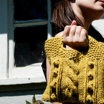 Cabled Bobble Clutch (knit version)