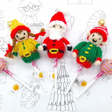 Santa and Elf Lollipop Topper Hats - Stocking Filler