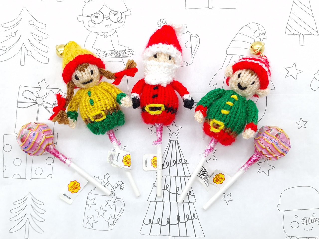 Santa and Elf Lollipop Topper Hats - Stocking Filler