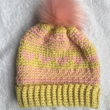 Fair Isle Heart Crochet Hat