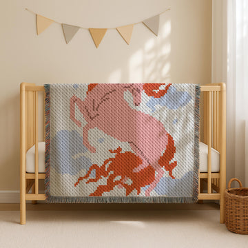 Horse Fire Blanket Fantasy Unicorn Throw C2C CROCHET PATTERN Bronco Afghan