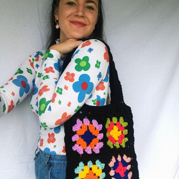 Granny squares tote bag