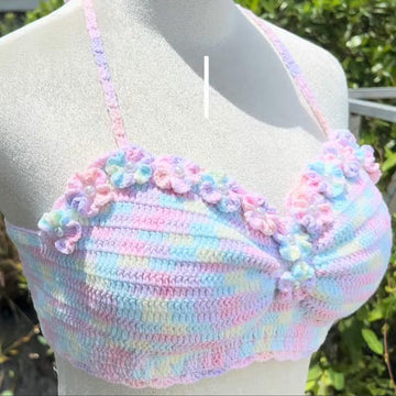 Crochet Bralette Top Pattern PDF | Floral Bustier Crop To