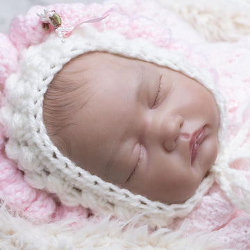 Newborn baby Aran bonnet crochet pattern with 4 finishes