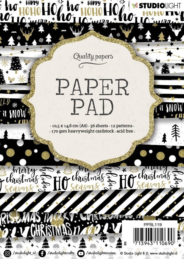 Studio Light 170gsm Paper Pad A6 36/Pkg - NR. 119, 12 Designs/3 Each