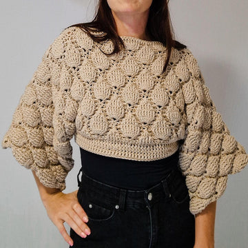 Figs Crochet Oversized Crop Sweater