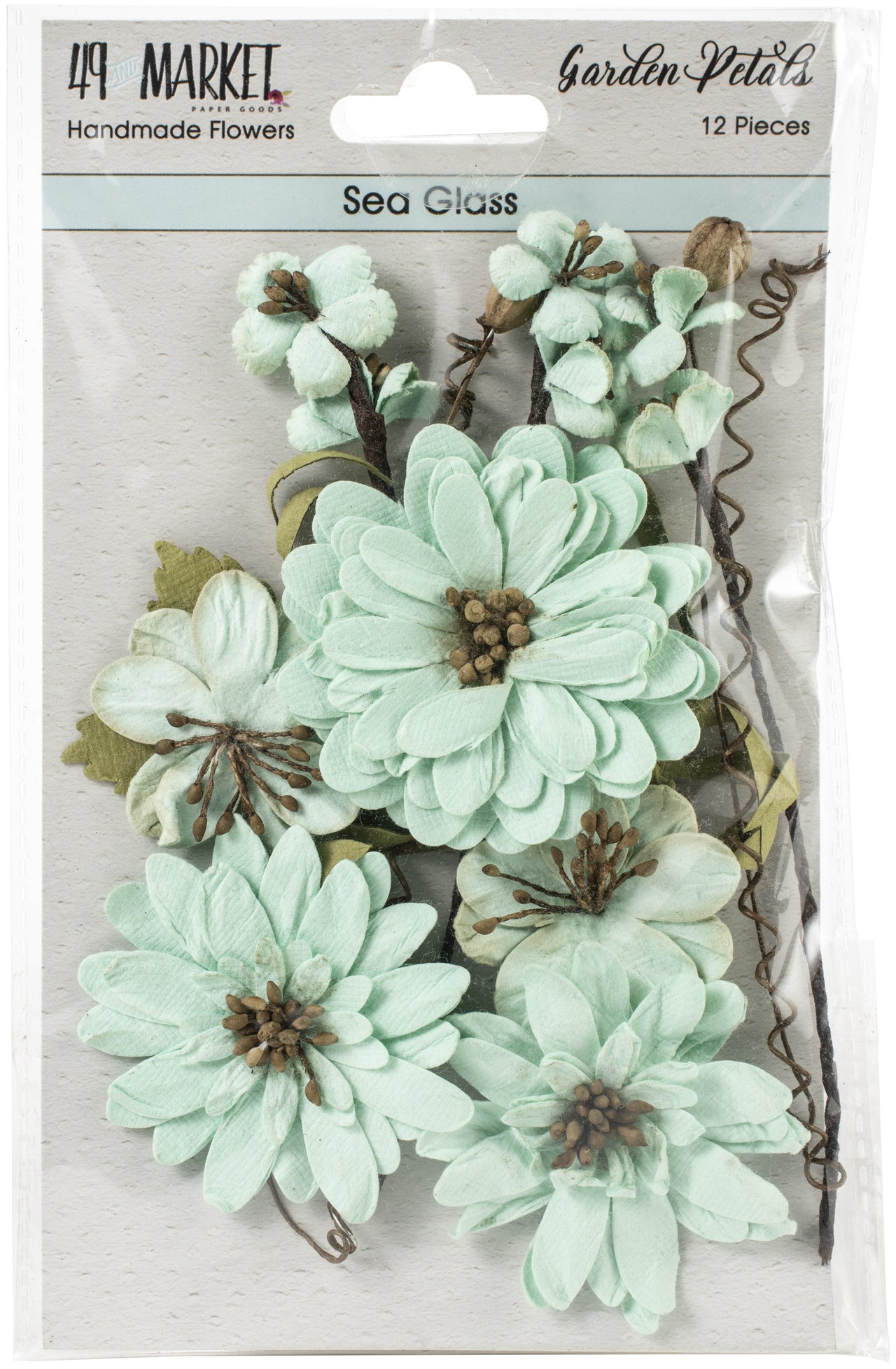 49 And Market Garden Petals 12/Pkg - Sea Glass