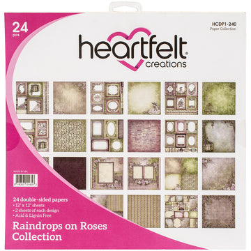 Heartfelt Creations Double-Sided Paper Pad 12"X12" 24/Pkg - Raindrops On Roses, 12 Designs/2 Each