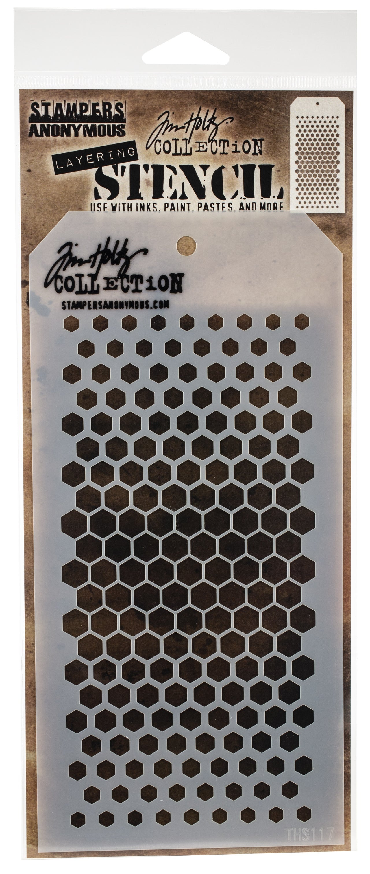 Stampers Anonymous Tim Holtz Layered Stencil 4.125"X8.5" - Gradient Hex