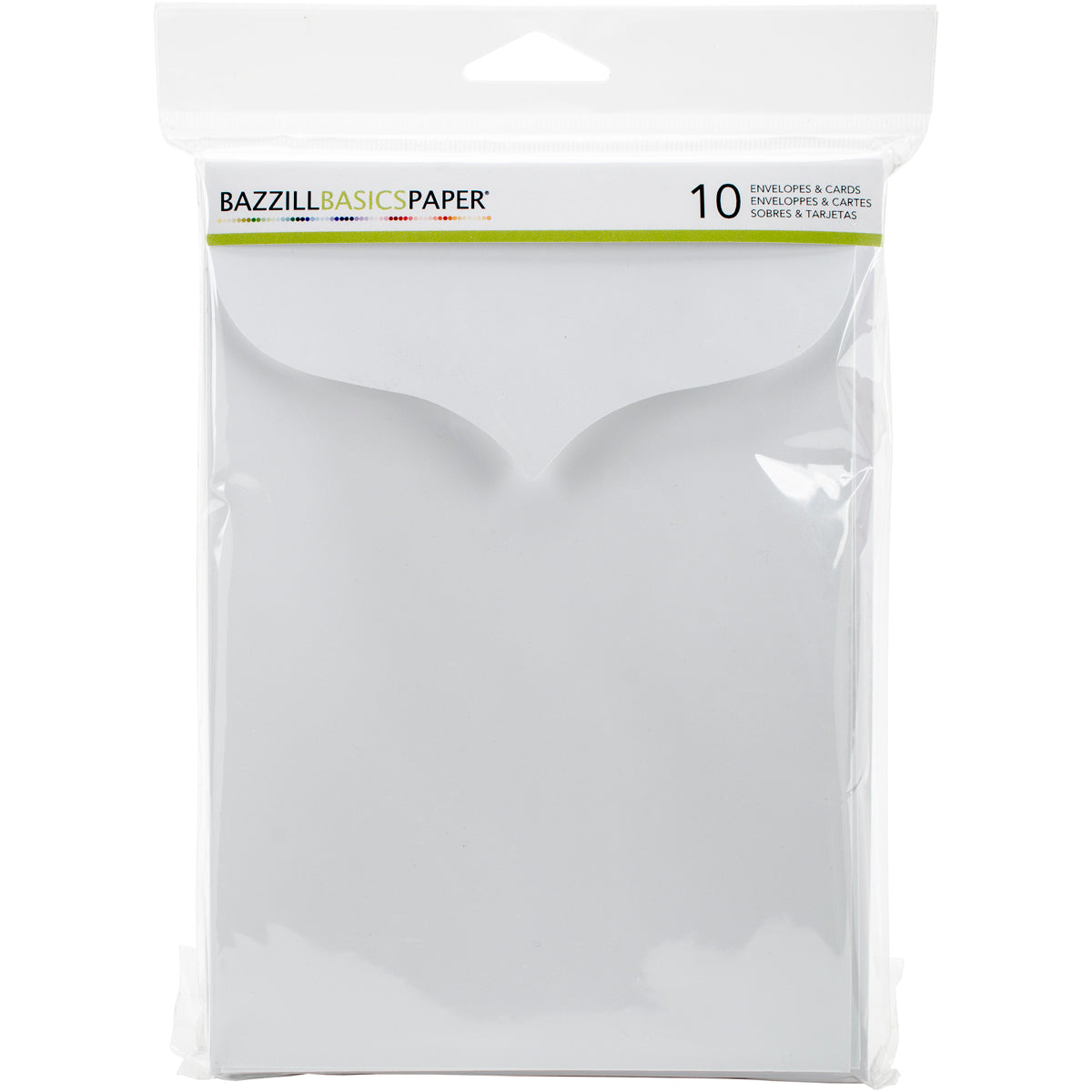 Bazzill Scallop Cards W/Envelopes 5"X7" 10/Pkg - White