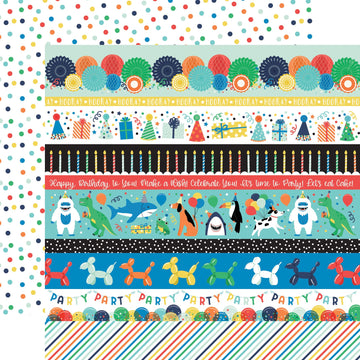 Echo Park Paper It's Your Birthday Boy Double-Sided Cardstock 12"X12" 25/Pkg - Border Strips