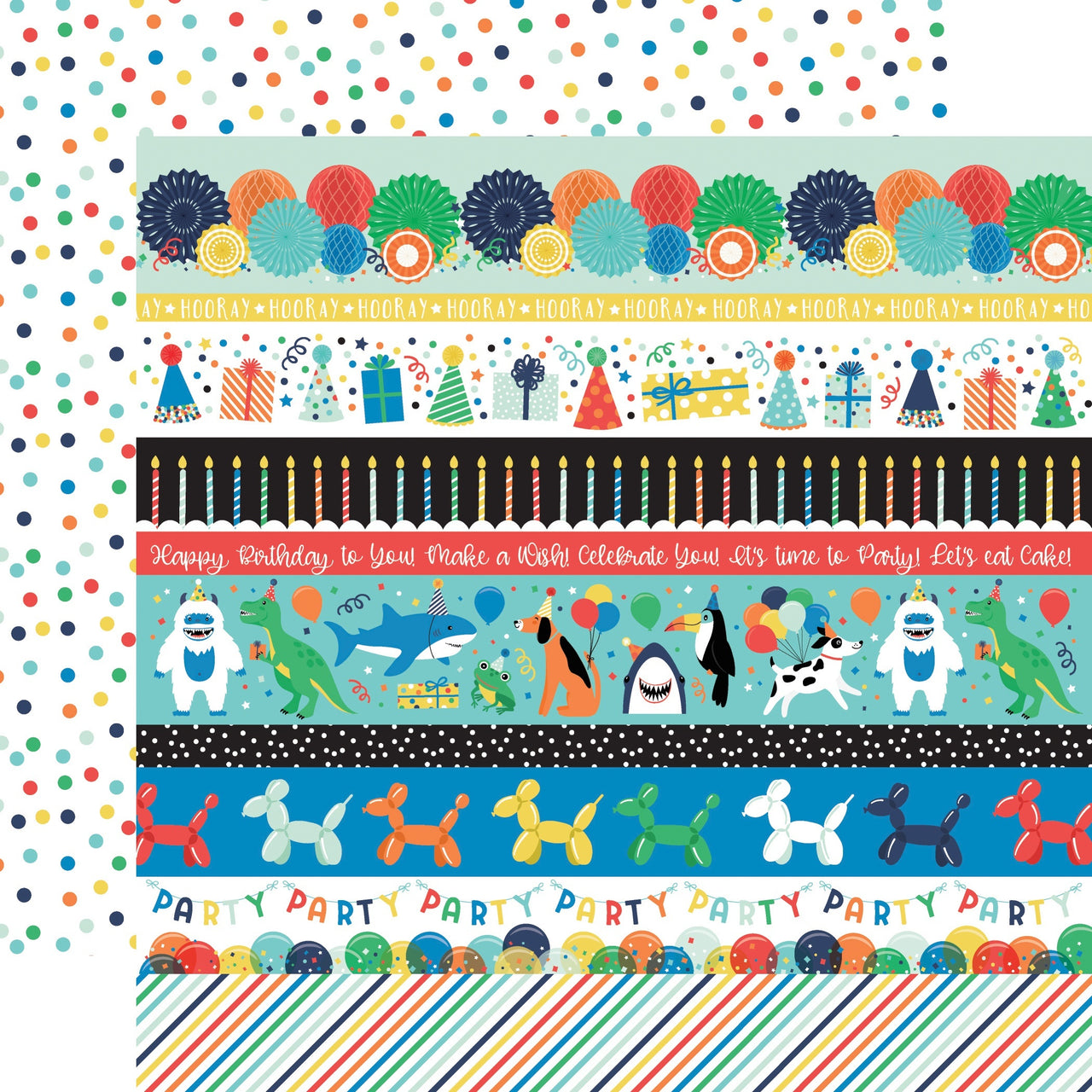 Echo Park Paper It's Your Birthday Boy Double-Sided Cardstock 12"X12" 25/Pkg - Border Strips