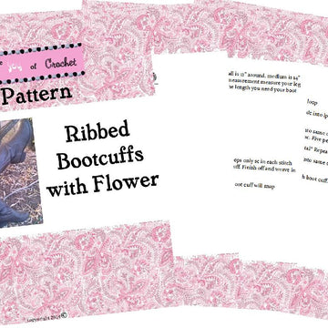 Ribbed Boot Cuffs with Flower