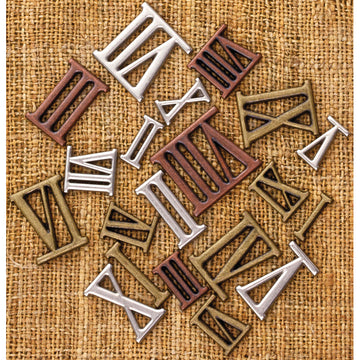 Prima Marketing Finnabair Vintage Mechanicals Metal Trinkets - Mini Roman Numerals .5" To .75", 20/Pkg