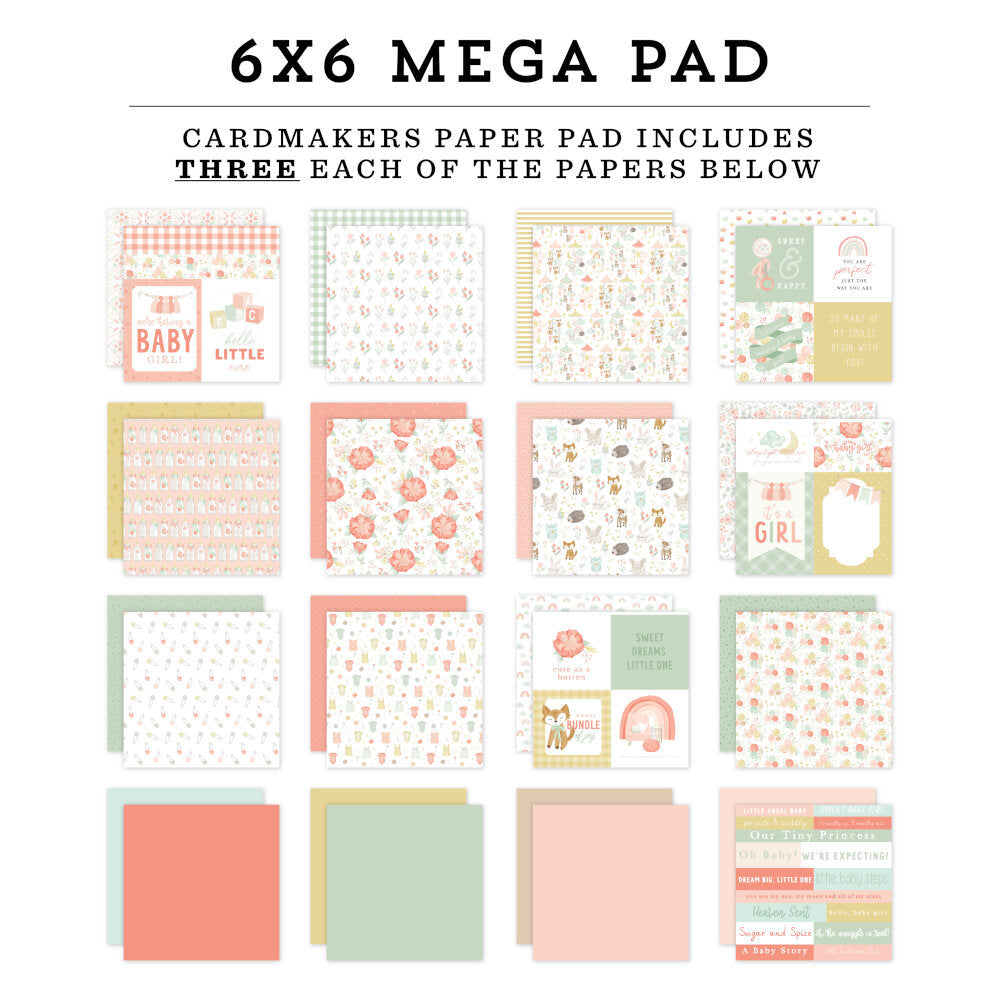 Echo Park Paper It's A Girl Cardmakers 6x6 Mega Pad