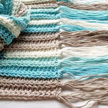 Ocean Breeze Scarf with Fringe