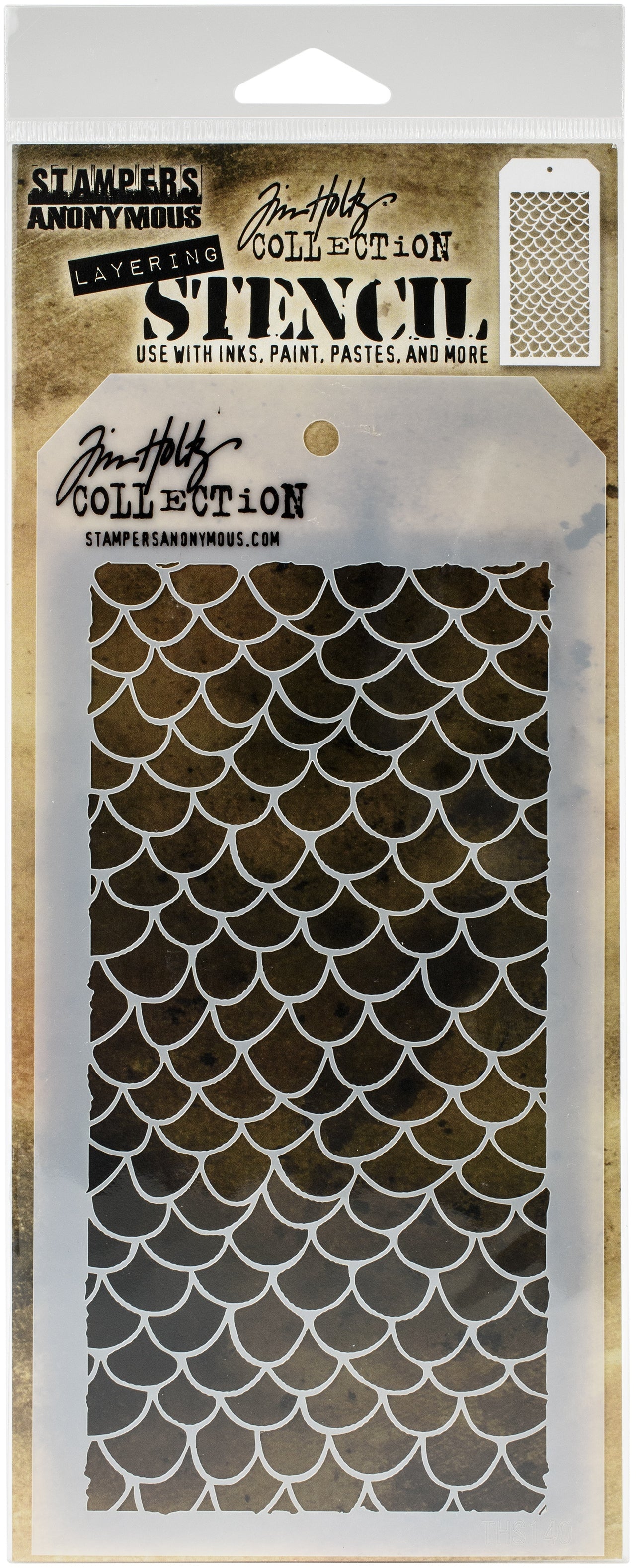 Stampers Anonymous Tim Holtz Layered Stencil 4.125"X8.5" - Scales -Layered