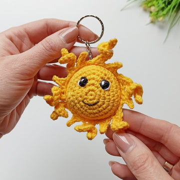 Sun amigurumi keychain