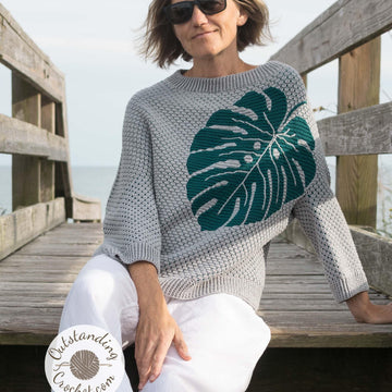 Monstera Mosaic Sweater