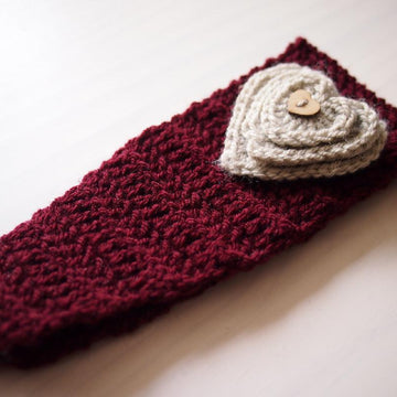 Heart headband, Valentine’s  headwrap, earwarmer