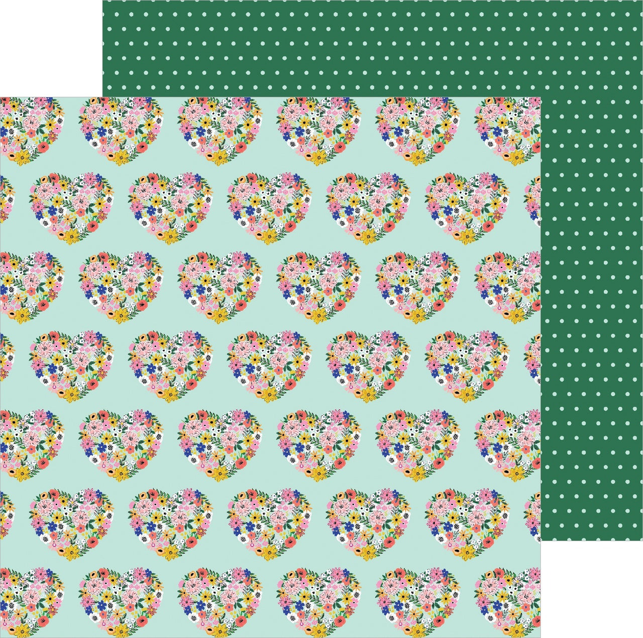 American Crafts Jen Hadfield Hey, Hello Double-Sided Cardstock 12"X12" 25/Pkg - Floral Hearts