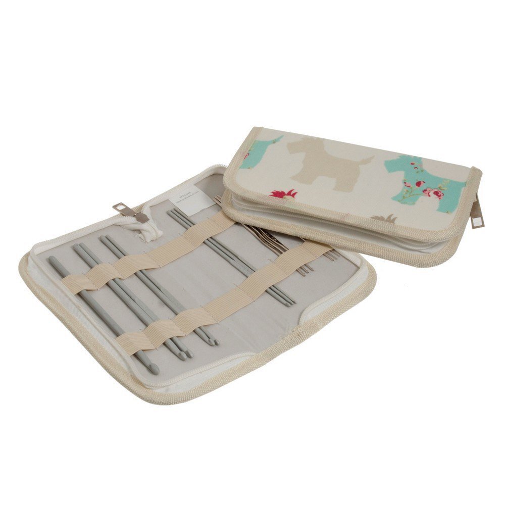 Hobby Gift Scotty Dog Crochet Hook Case with 14 Crochet Hooks