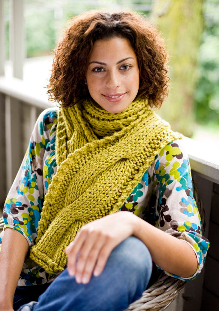 Cable Panel Scarf in Lion Brand Vanna's Choice - 81057AD