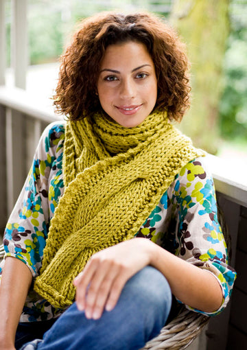 Cable Panel Scarf in Lion Brand Vanna's Choice - 81057AD