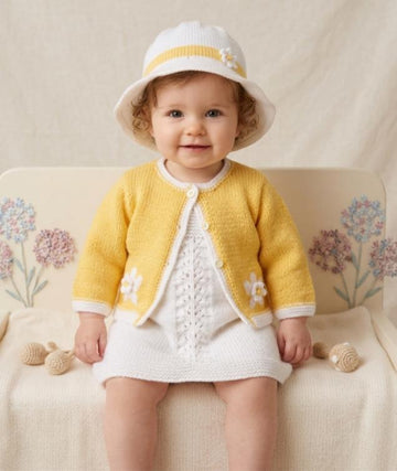 Daisy Dress, Cardigan and Sun Hat