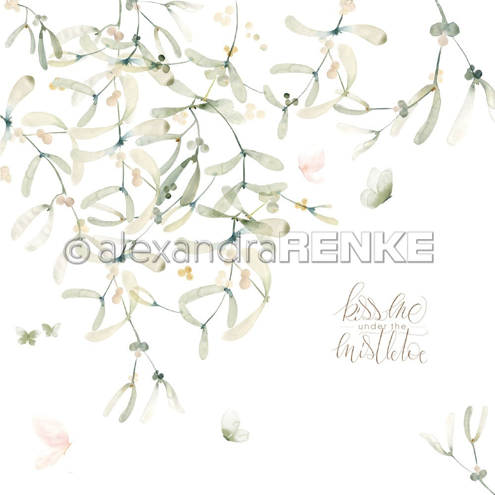 Alexandra Renke Christmas Floral Design Paper 12"X12" 25/Pkg - International Mistletoe
