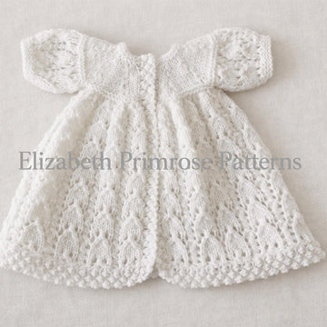 Horseshoe Lace Dress & Hat Knitting Pattern P54 for 38–46cm Dolls | Elizabeth Primrose Patterns