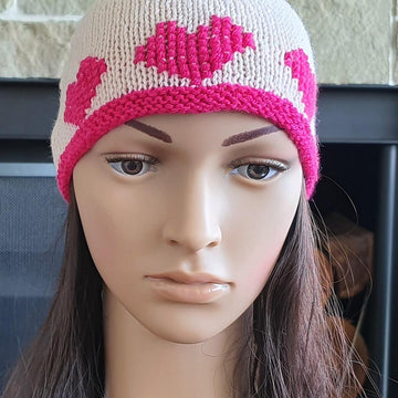Macey - heart beanie for girls, teens and ladies
