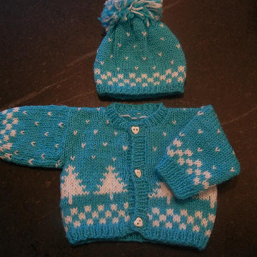 Winter Pines Doll Hat, Sweater & Mitten Set