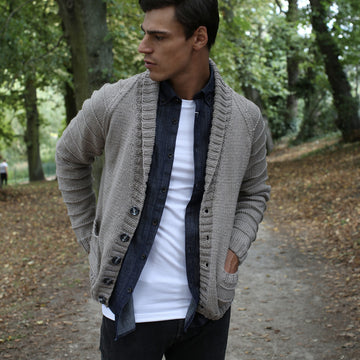 Bertil Cardigan - Knitting Pattern For Men in MillaMia Naturally Soft Aran