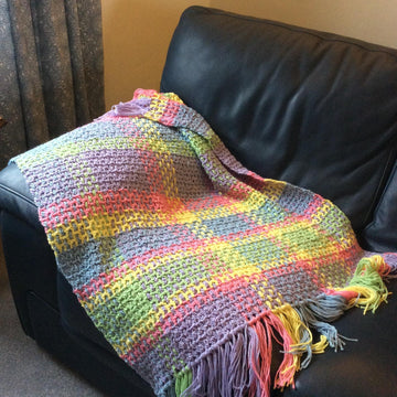 Woven crochet throw