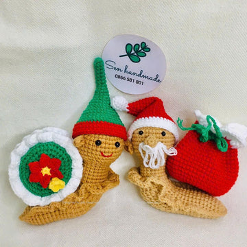 Santa Snail- crochet pattern- PDF file- English