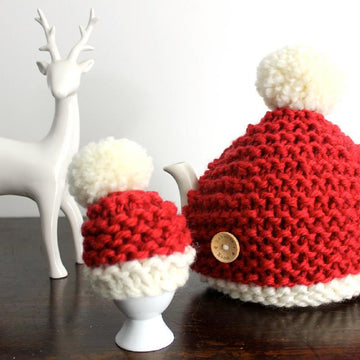 Santa Hat Tea Cosy & Egg Cosy