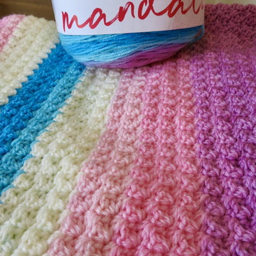 Mandala Afternoon Slumber Crochet Baby Blanket - Beginner Friendly (DK Weight)