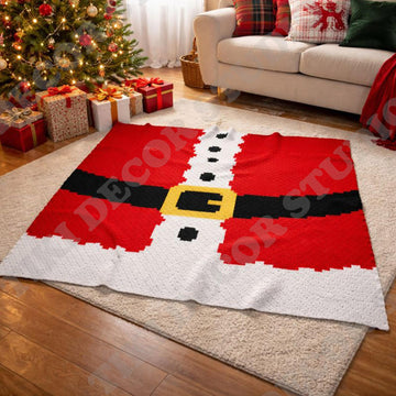 Christmas Blanket Santa Belt Throw C2C CROCHET PATTERN X-Mas Red Festive Coverup