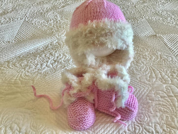 Baby Faux Fur Hat And Booties