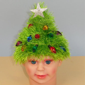 Childrens Easy Christmas Tree Beanie Hat