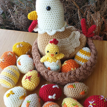 Easter Chicken Set Collection Chick Easter Eggs Nest amigurumi crochet set